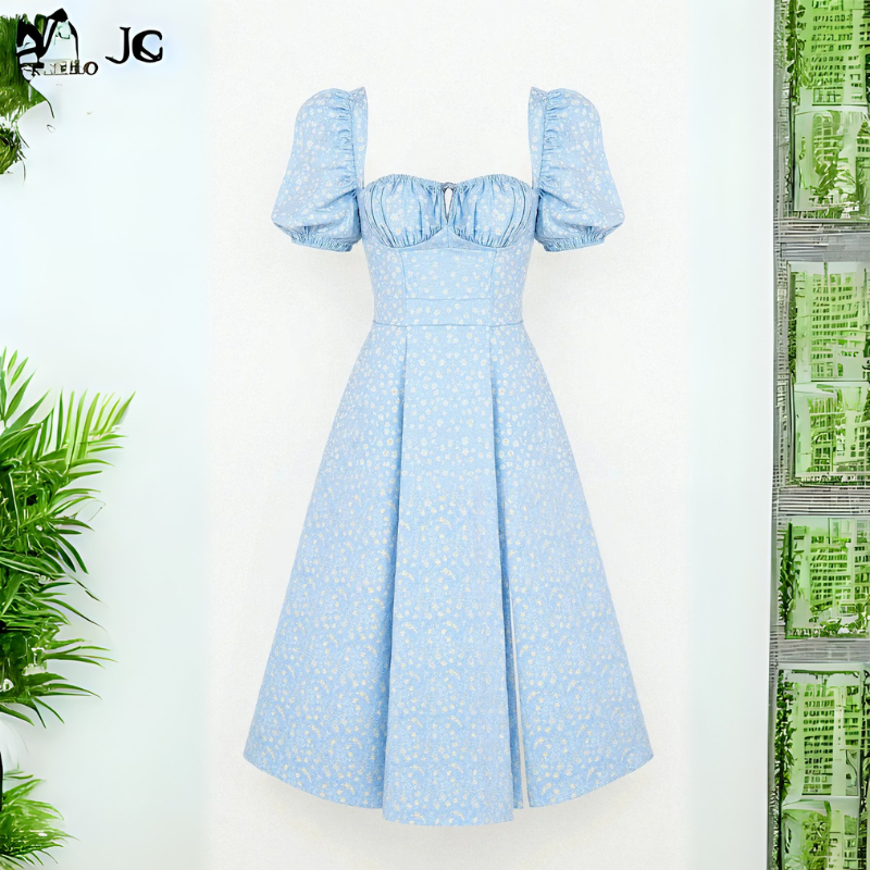 Daniela | Damen Elegante Luftige Sommerkleid | Midi