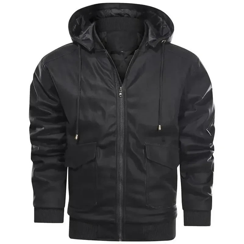 Azrael | Kapuzenlederjacke für Herren