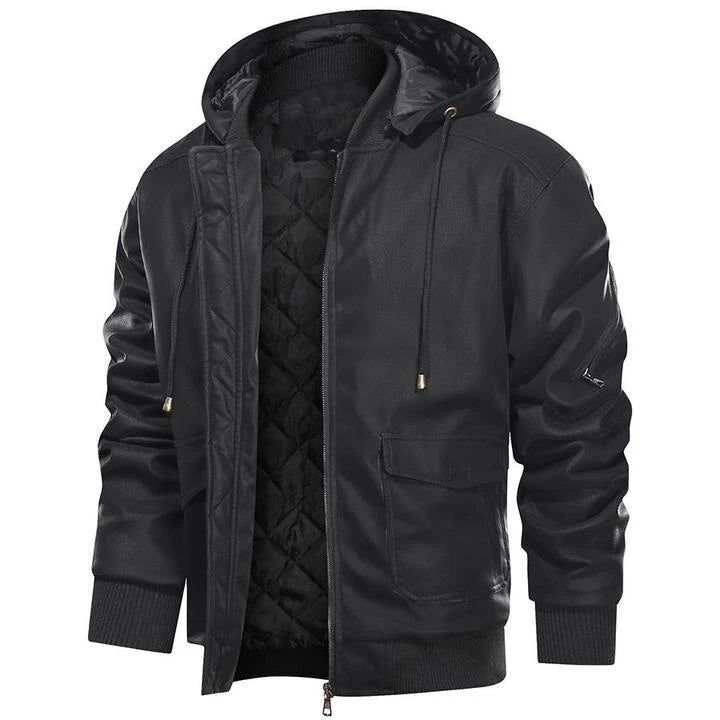 Azrael | Kapuzenlederjacke für Herren