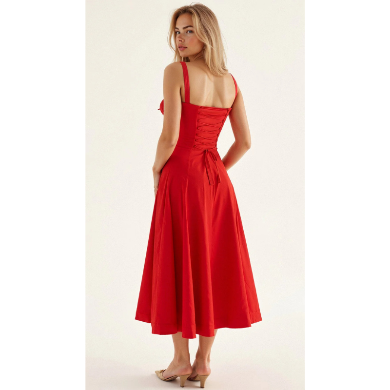 Kiara | Damen Festliche Schlankmachende Sommerkleid | Midi