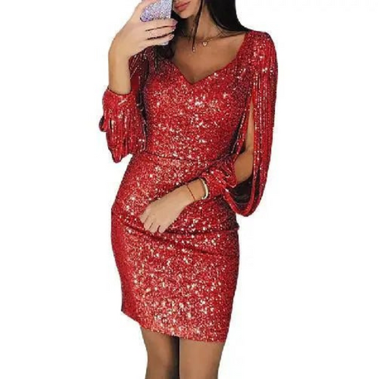 Anika | Damen Glitzer Abend Partykleid | Mini