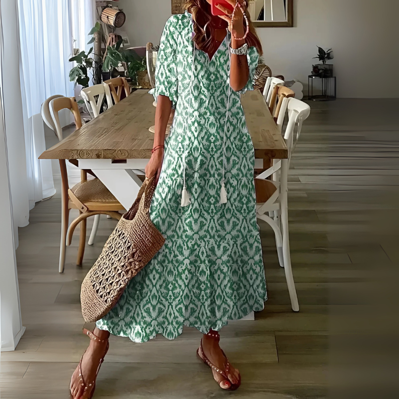 Liora | Damen Luftiges Strandkleid | Maxi