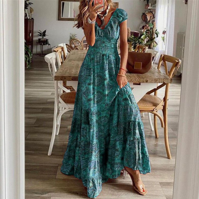 Fiola | Damen Festliches Luftiges Sommerkleid | Maxi