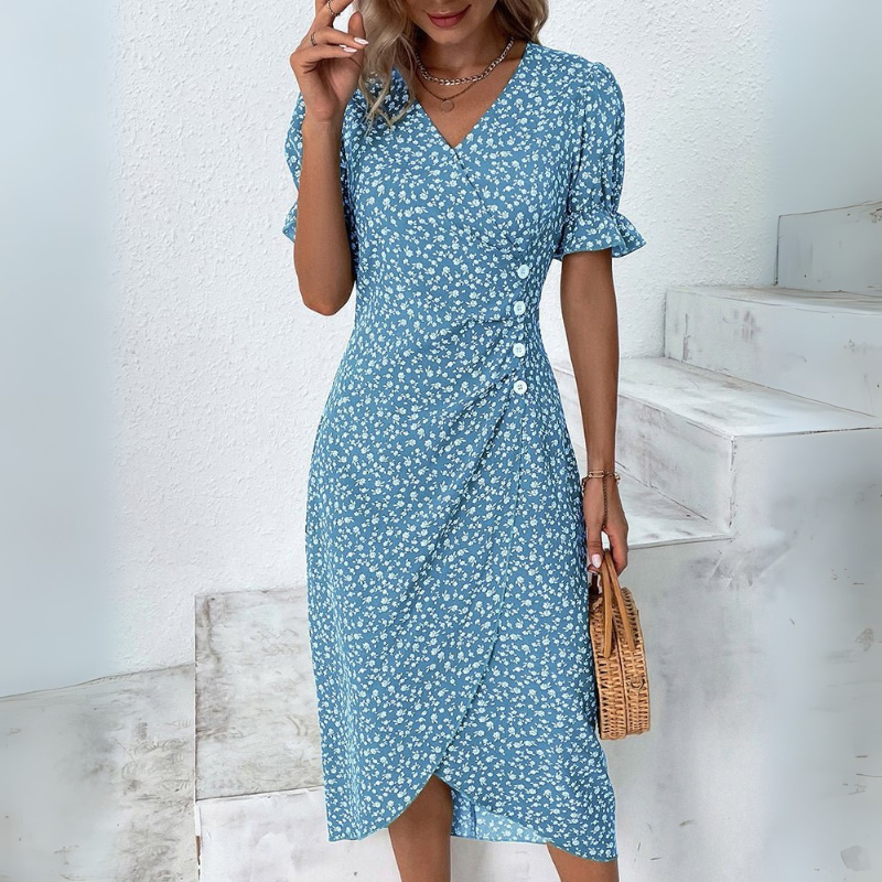 Mirella | Damen Florales Luftiges Sommerkleid | Midi