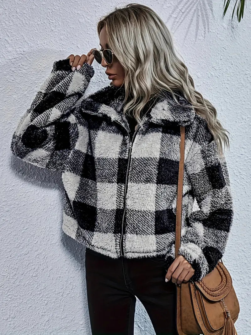 Véronique | Plaid Teddy Mantel für Damen