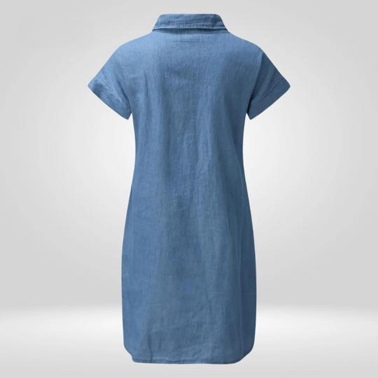 Adelise | Damen Sommer Elegante Hemdblusenkleid | Midi