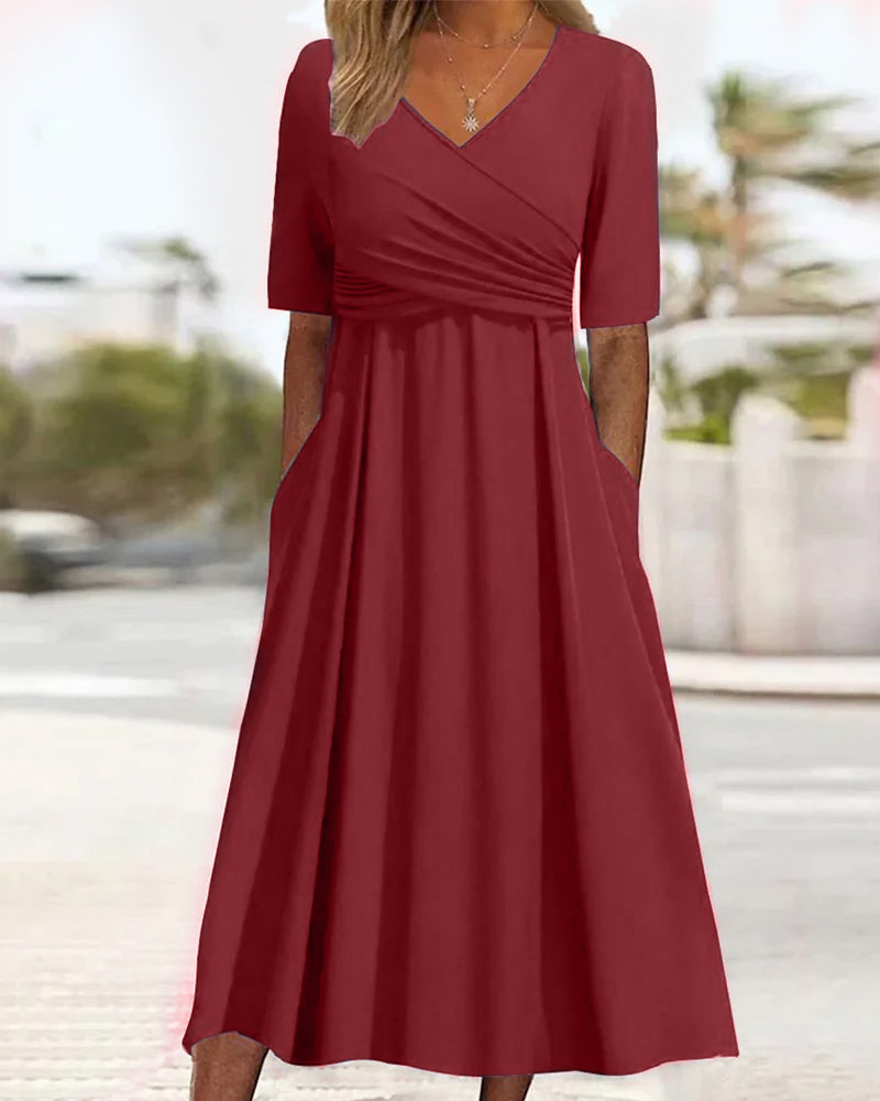 Azura | Überkreuz-Midikleid für Damen