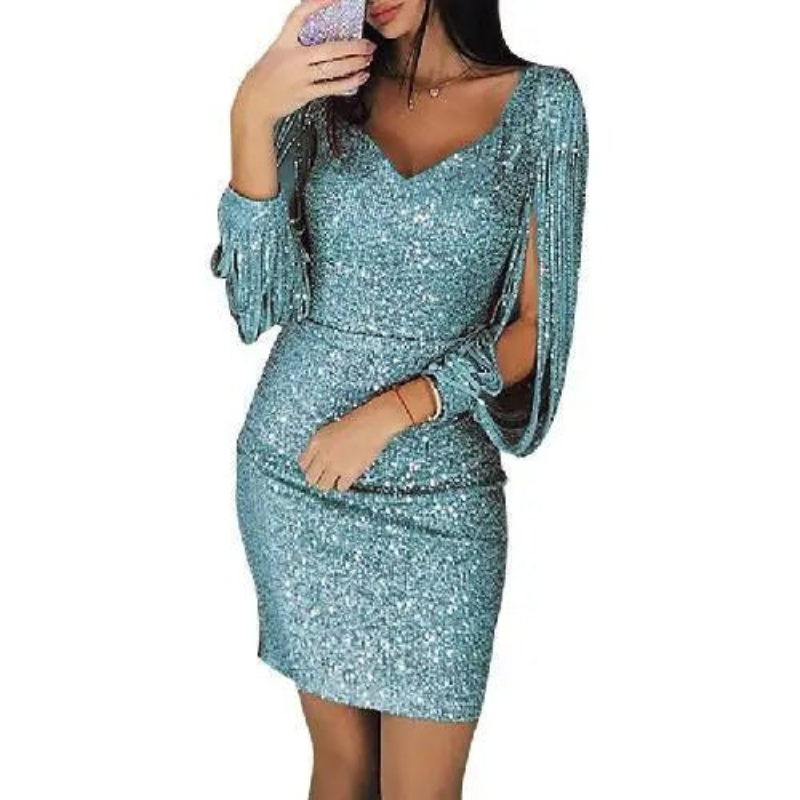Anika | Damen Glitzer Abend Partykleid | Mini