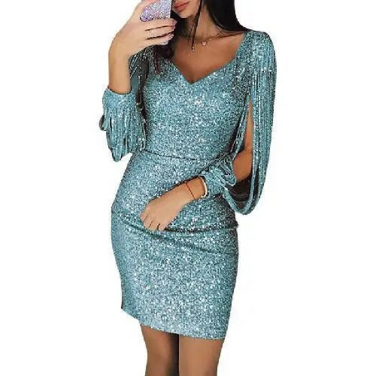 Anika | Damen Glitzer Abend Partykleid | Mini