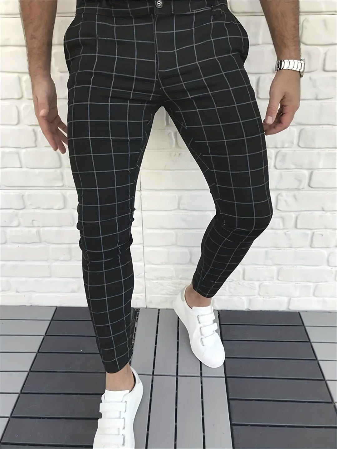 Cuart | Karierte Slim-Fit-Hose für Herren