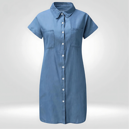 Adelise | Damen Sommer Elegante Hemdblusenkleid | Midi