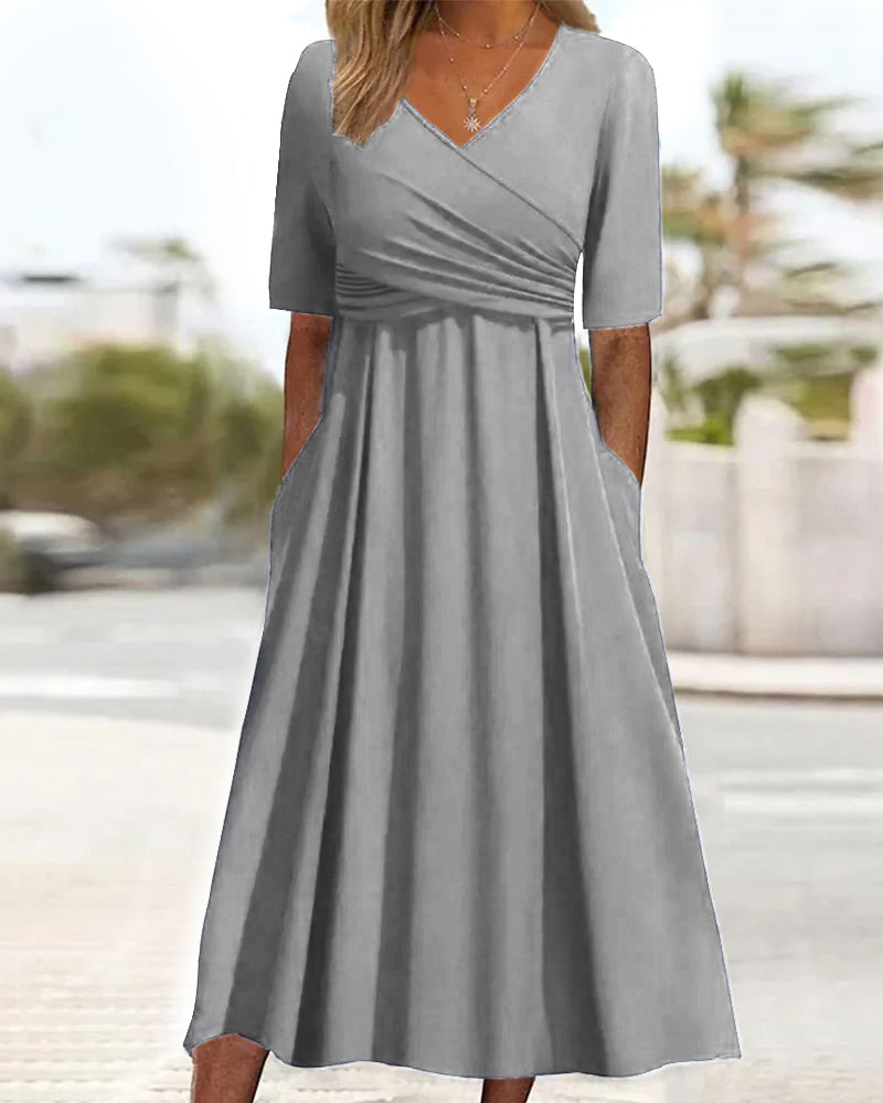 Azura | Überkreuz-Midikleid für Damen