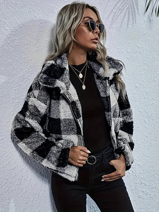 Véronique | Plaid Teddy Mantel für Damen