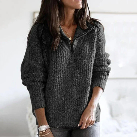 Alicia | Stilvoller Halbreißverschluss-Pullover für Damen