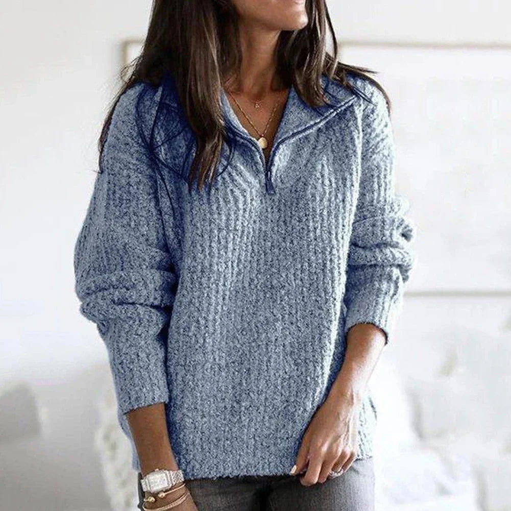 Alicia | Stilvoller Halbreißverschluss-Pullover für Damen