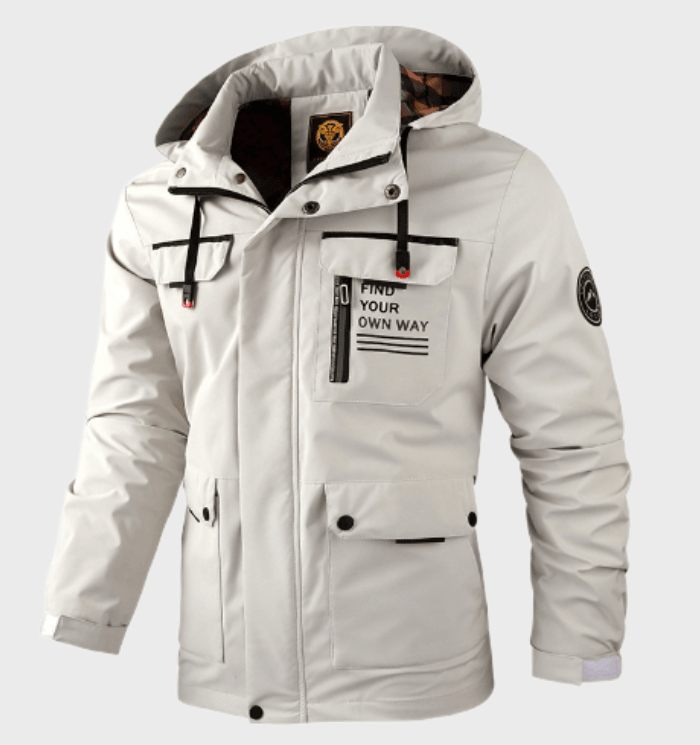 Bequeme und warme Winterjacke mit Statement-Print für Herren