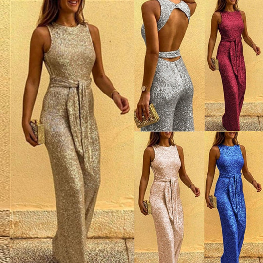 Andela | Funkelnder Glitzer-Jumpsuit für Damen