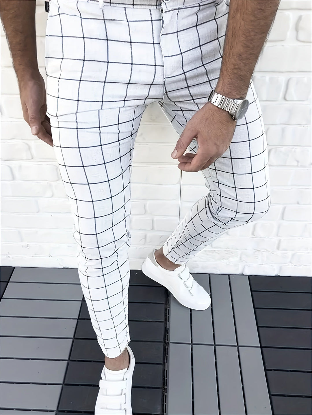 Cuart | Karierte Slim-Fit-Hose für Herren