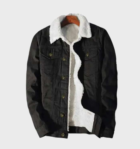 Jeansjacke mit Fleecefutter für Herren