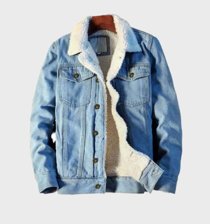 Jeansjacke mit Fleecefutter für Herren